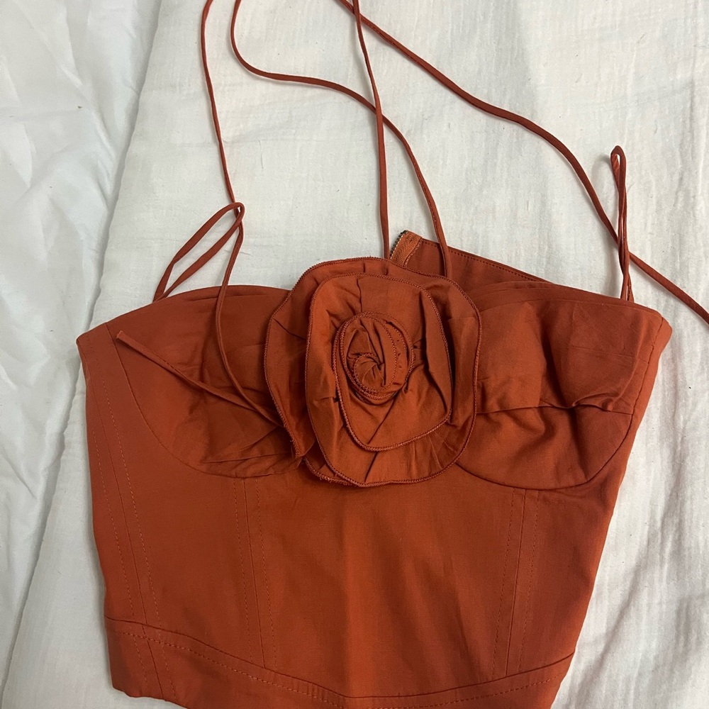Women's Orange Strappy Top